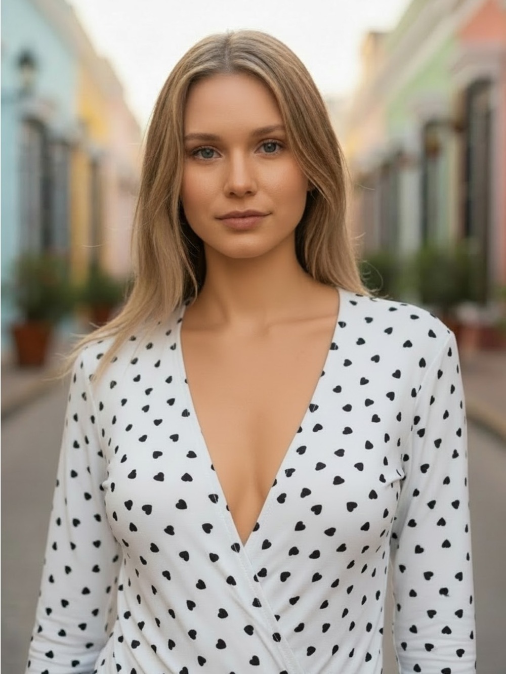 Heart Wrap Bodysuit with Snap Closure 12